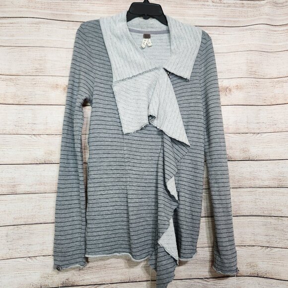 Free People WE THE FREE ANTHROPOLOGIE Stripe Ebb and Flow Jacket Size M Zipper - Picture 1 of 15